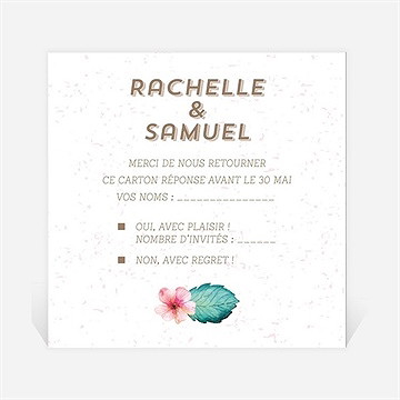 Carton réponse mariage couronne printanière