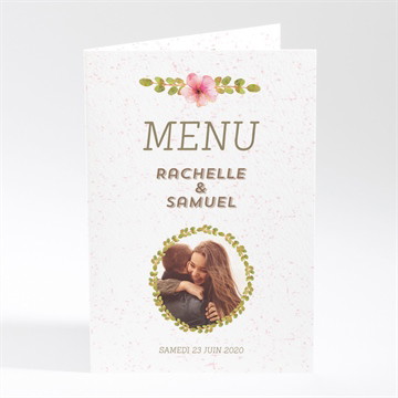 Menu mariage couronne printanière