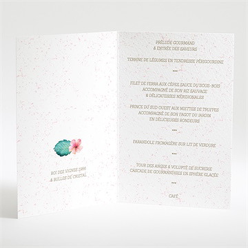 Menu mariage couronne printanière - Menu ouvert