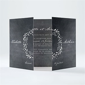 Faire-part mariage gravure sur ardoise