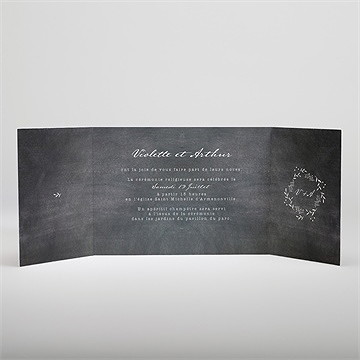 Faire-part mariage gravure sur ardoise - Intérieur du faire-part