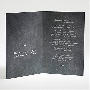 Menu mariage gravure sur ardoise - Intérieur du menu