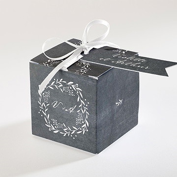 Boîte de dragées mariage gravure sur ardoise