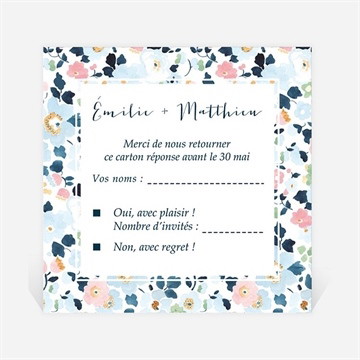 Carton réponse mariage liberty chic