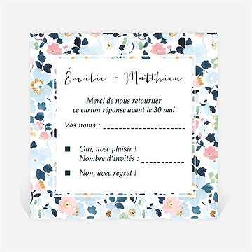Carton réponse mariage liberty chic