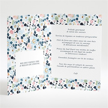 Menu mariage liberty chic - Intérieur du menu