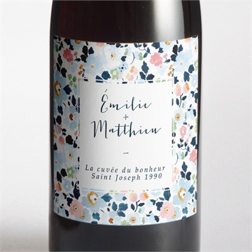 Etiquette de bouteille mariage liberty chic