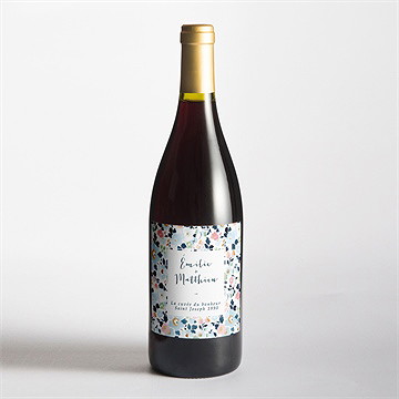 Etiquette de bouteille mariage liberty chic - Mise en situation