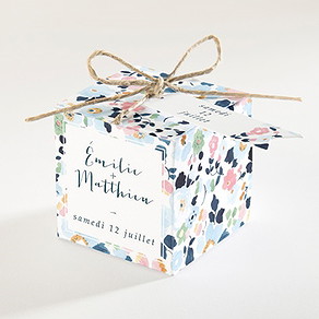 Boîte de dragées mariage liberty chic