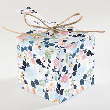 Boîte de dragées mariage liberty chic - Dos de la boîte