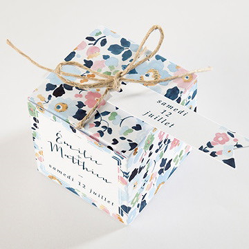 Boîte de dragées mariage liberty chic - Dessus de la boîte