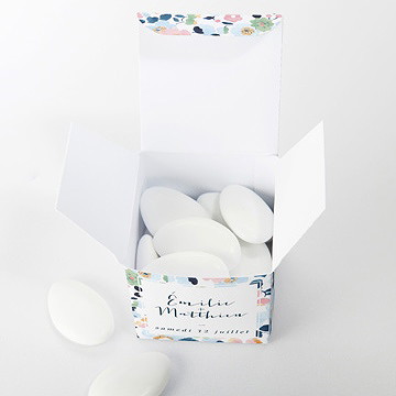 Boîte de dragées mariage liberty chic - Intérieur de la boîte