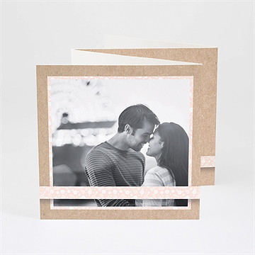 Faire-part mariage kraft multi photos