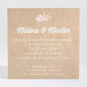 Carton d'invitation mariage kraft multi photos