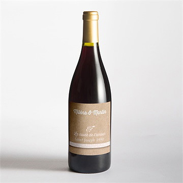 Etiquette de bouteille mariage kraft multi photos - Mise en situation