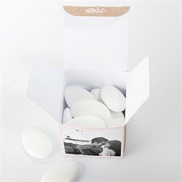 Boîte de dragées mariage kraft multi photos - Intérieur de la boîte