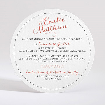 Faire-part mariage musique vintage - Dos du faire-part