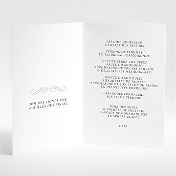 Menu mariage musique vintage - Menu ouvert