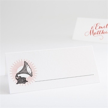 Marque-place mariage musique vintage