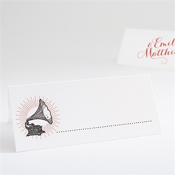 Marque-place mariage musique vintage
