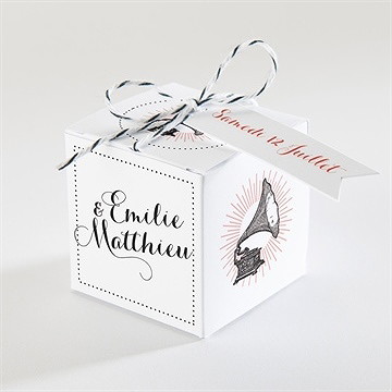 Boîte de dragées mariage musique vintage