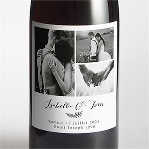Etiquette de bouteille mariage amour toujours