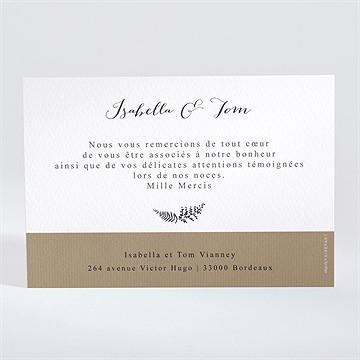 Remerciement mariage amour toujours - Dos de la carte