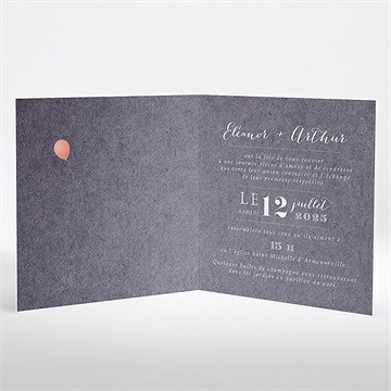 Faire-part mariage voiture classique - Intérieur du faire-part