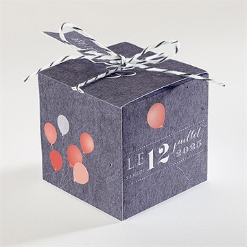 Boîte de dragées mariage voiture classique - Dos de la boîte