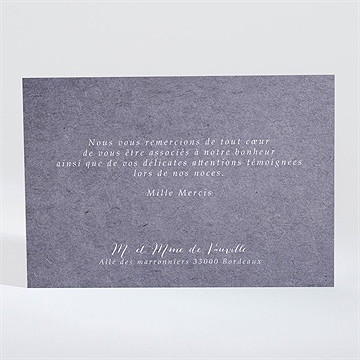 Remerciement mariage voiture classique - Dos de la carte