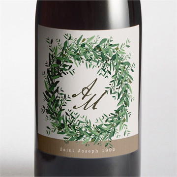 Etiquette de bouteille mariage ronde de bonheur