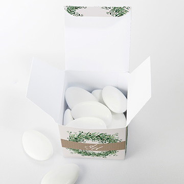 Boîte de dragées mariage ronde de bonheur - Intérieur de la boîte