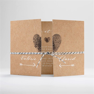 Faire-part mariage coeur croisé