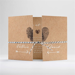 Faire-part mariage coeur croisé