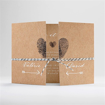 Faire-part mariage coeur croisé