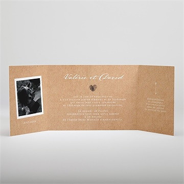 Faire-part mariage coeur croisé - Intérieur du faire-part