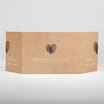 Faire-part mariage coeur croisé - Dos du faire-part