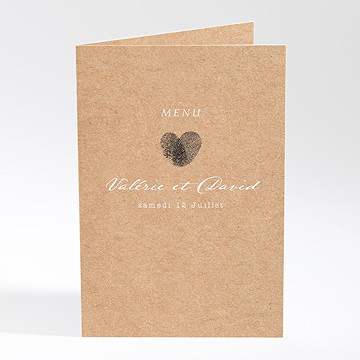 Menu mariage coeur croisé