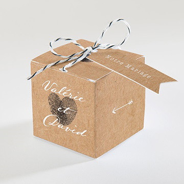 Boîte de dragées mariage coeur croisé