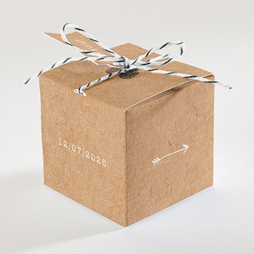 Boîte de dragées mariage coeur croisé - Dos de la boîte