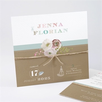 Faire-part mariage naturel