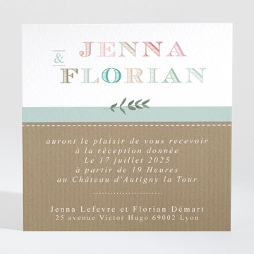 Carton d'invitation mariage naturel