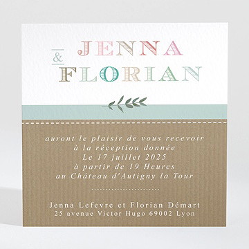 Carton d'invitation mariage naturel