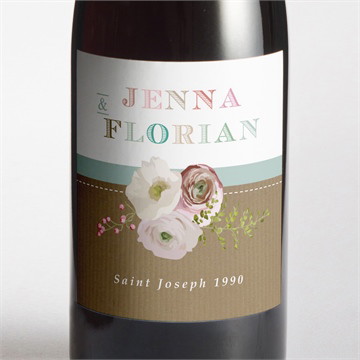 Etiquette de bouteille mariage naturel