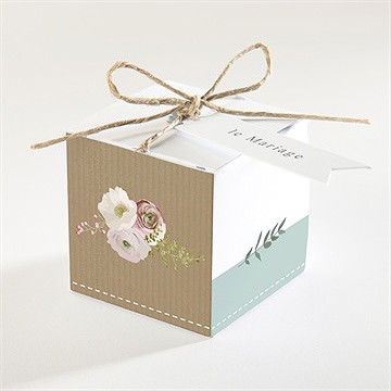 Boîte de dragées mariage naturel