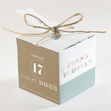 Boîte de dragées mariage naturel - Dos de la boîte