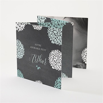 Faire-part naissance ardoise vintage original