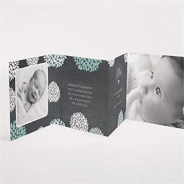 Faire-part naissance ardoise vintage original - Intérieur du faire-part