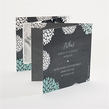 Faire-part naissance ardoise vintage original - Dos du faire-part