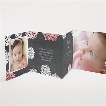 Faire-part naissance danse de photos sur ardoise - Intérieur du faire-part